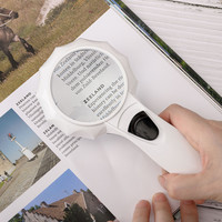 Decopatent Hand Loep met LED verlichting - 6x Vergroting - Lees Vergrootglas - Lezen voor Slechtziende - Magnifier - 19 x9 x 3 Cm