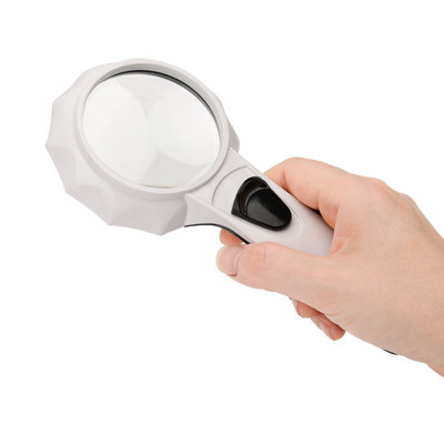 Decopatent Hand Loep met LED verlichting - 6x Vergroting - Lees Vergrootglas - Lezen voor Slechtziende - Magnifier - 19 x9 x 3 Cm