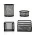 Decopatent 5 Delige Bureau Organizer SET - Pennenbakje - Mesh metaal - Brievenbak  - Memobox Papercliphouder Briefhouder - Zwart