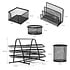 Decopatent 5 Delige Bureau Organizer SET - Pennenbakje - Mesh metaal - Brievenbak  - Memobox Papercliphouder Briefhouder - Zwart