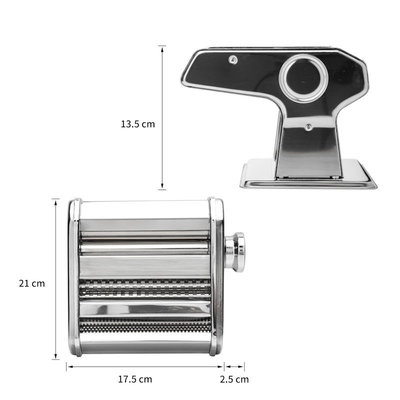 Decopatent Pastamaker - Pastamachine van RVS - 15 Cm Pasta Rollerbreedte - Pastamachine - Pasta machine Incl. handige Tafelgreep