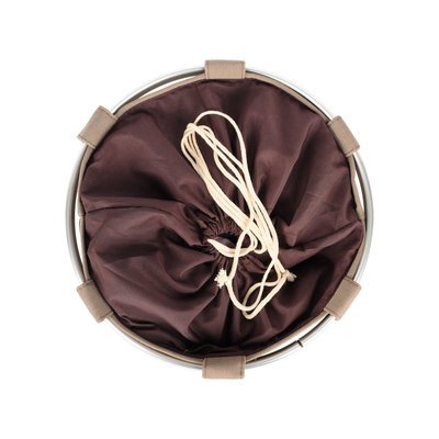 Decopatent Wasmand 50L - Rond - Tekst Deluxe Laundry Service -> Same Day Service- Badkamer - Wasmand afsluitbaar - Waszak - Bruin