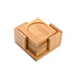 Decopatent 6 Delige Vierkante Onderzetters Set - Bamboe - Incl Onderzetter Houder - Bamboo Hout - 6 Stuks onderzetters met houder