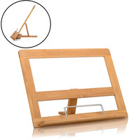 Decopatent Boekenhouder standaard - Bamboe Hout - Leesboek standaard - Kookboekstandaard - Ipad / Tablet standaard - Book holder