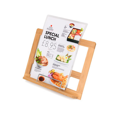 Decopatent Boekenhouder standaard - Bamboe Hout - Leesboek standaard - Kookboekstandaard - Ipad / Tablet standaard - Book holder