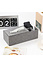 Decopatent XL Tissuedoos met 3 Vakken - Textiel - Tissuebox voor tissues - Tissue box houder - Tissuehouder opbergvakken - Grijs