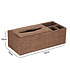 Decopatent XL Tissuedoos met 3 Vakken - Textiel - Tissuebox voor tissues - Tissue box houder - Tissuehouder opbergvakken - Bruin