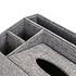 Decopatent XXL Tissuedoos met 3 Vakken - Textiel - Tissuebox voor tissues - Tissue box houder - Tissuehouder opbergvakken - Grijs