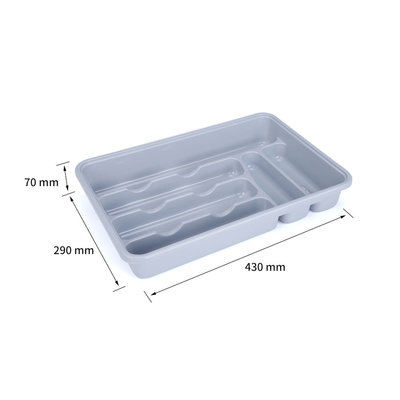 Decopatent Besteklade - 10 Vakken - Bestekbak - Kunstof - Bestekbakken - Keukenla bestek organizer - 29 x 43 x 7 Cm - Wit/Grijs