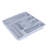 Decopatent Besteklade - 6 Vakken - Bestekbak - Kunstof - Bestekbakken - Keukenla bestek organizer - 39.2 x 37.9 x 6.2 Cm - Grijs