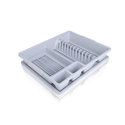 Decopatent Afdruiprek voor afwas - Afdruiprekje met Lekbak - Kunststof - Afdruipmat -  Afwassen borden & bestek - 37.5 x 45 x9 Cm