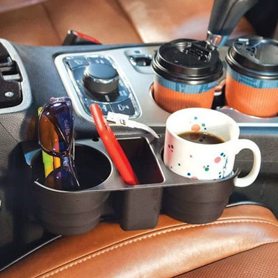 Decopatent Autostoel Organizer - Voor tussen Auto stoel / console - Bekerhouder & Telefoonhouder - Opbergvakken - Auto organiser