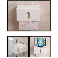 Decopatent Dubbele Toiletrolhouder - Hangende Wc Rolhouder - 2 Wc Rollen - Wc papier rol - Zonder boren - Met telefoonhouder