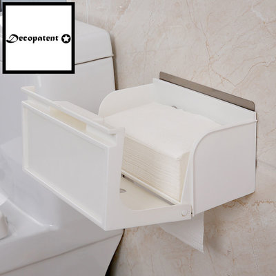 Decopatent Dubbele Toiletrolhouder - Hangende Wc Rolhouder - 2 Wc Rollen - Wc papier rol - Zonder boren - Met telefoonhouder