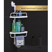 Decopatent Hoek Doucherekje - 2 Laags - Hangend Badrek - Douche rek - Hoogte verstelbaar - Badkamer - Doucherek - Zonder Boren