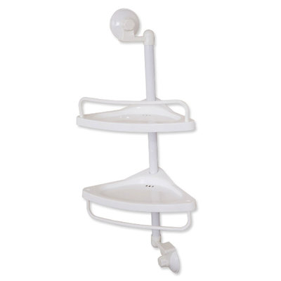 Decopatent Hoek Doucherekje - 2 Laags - Hangend Badrek - Douche rek - Hoogte verstelbaar - Badkamer - Doucherek - Zonder Boren