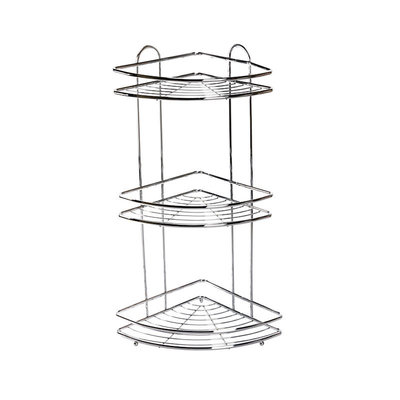 Decopatent Doucherek - 3 Laags - Hangend of Staand - Metaal - Ophangbaar Hoek Douche - Badrekje - Badkamer - Douchemandje - Rvs