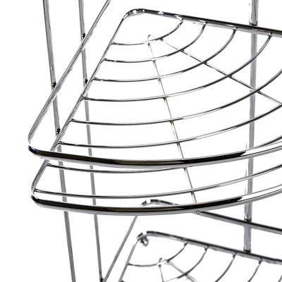 Decopatent Doucherek - 3 Laags - Hangend of Staand - Metaal - Ophangbaar Hoek Douche - Badrekje - Badkamer - Douchemandje - Rvs