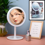 Decopatent Beauty Breeze Mirror - Make-Up Spiegel met LED Verlichting & Ventilatie - 360° Draaibaar - Make Up 5x Vergrootspiegel