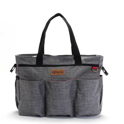 Decopatent Luiertas Schoudertas - Baby Verzorgingstas - Incl Verschoningsmatje & Flessenhouder - Vakken - Jongens/Meisjes - Grijs
