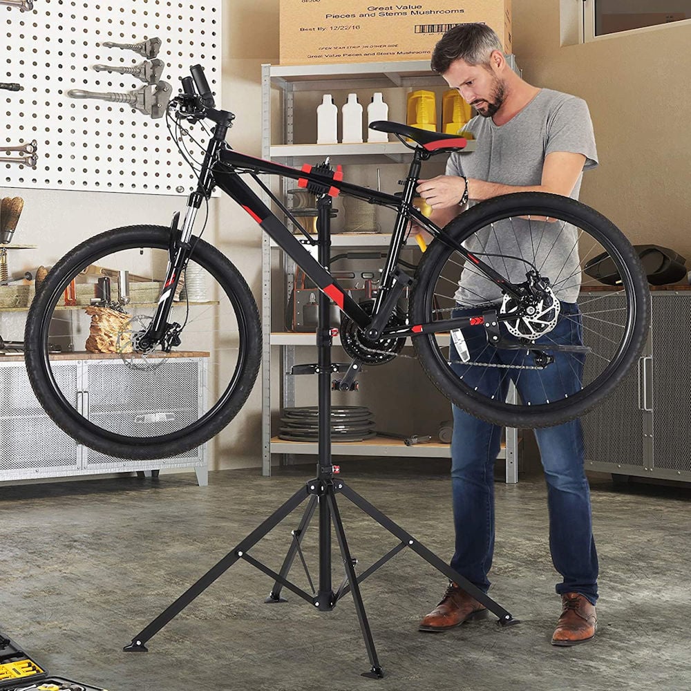 DECOPATENTMontagestandaard Fiets - 360° Draaibaar - - Gereedschapsbakje - - reparatie standaard - 𝕍𝕖𝕣𝕜𝕠𝕠𝕡 ✪ 𝕔𝕠𝕞