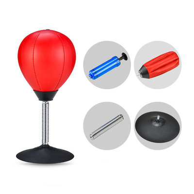 Decopatent Boksbal tafelmodel - Stressbal - Mini bokszak - Punching Ball - Tafel boksbal bureau op voet - Volwassenen & Kinderen