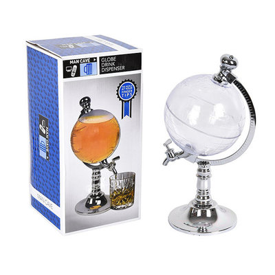 Decopatent Drankdispenser met kraantje - Wereldbol Globe Drank alcohol dispenser - Biertoren - Limonadetap - Tafeltap - Biertap