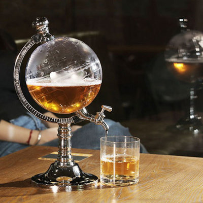 Decopatent Drankdispenser met kraantje - Wereldbol Globe Drank alcohol dispenser - Biertoren - Limonadetap - Tafeltap - Biertap