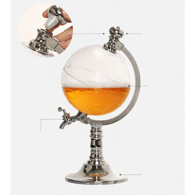 Decopatent Drankdispenser met kraantje - Wereldbol Globe Drank alcohol dispenser - Biertoren - Limonadetap - Tafeltap - Biertap