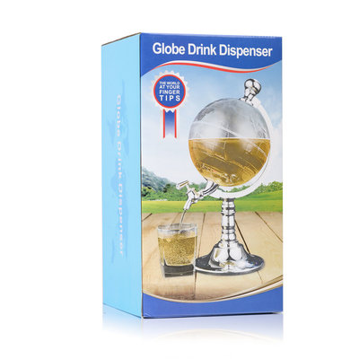 Decopatent Drankdispenser met kraantje - Wereldbol Globe Drank alcohol dispenser - Biertoren - Limonadetap - Tafeltap - Biertap