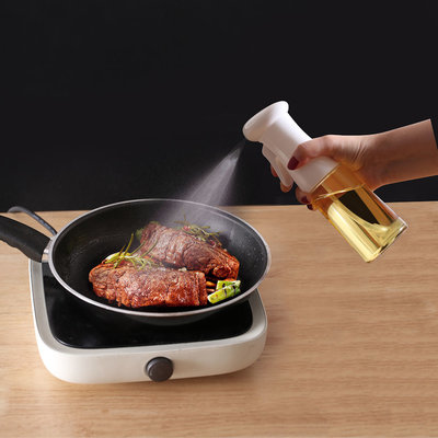 Decopatent Olijfolie Sprayer - Oliefles met Verstuiver - Afvallen - Voor Gezond Bakken en Koken - Kook Bakspray - 320ML - Wit