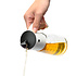 Decopatent Oliefles met Automatische schenktuit - Oliekan Glas - Olie dispenser fles voor olijfolie - Navulbaar - 300 ML - Zwart