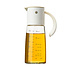 Decopatent Oliefles met Automatische schenktuit - Oliekan Glas - Olie dispenser fles voor olijfolie - Navulbaar - 300 ML - Grijs