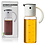 Decopatent Oliefles met Automatische schenktuit - Oliekan Glas - Olie dispenser fles voor olijfolie - Navulbaar - 350 ML - Zwart