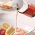 Decopatent Oliefles met Automatische schenktuit - Oliekan Glas - Olie dispenser fles voor olijfolie - Navulbaar - 500 ML - Grijs