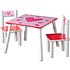 Kesper Mdf Kindertafel SET met 2 Stoelen, met HARTEN Motief | FSC Goedgekeurde Zitgroep | Houten Tafel, Inclusief 2x kinderstoel | Afm: Tafel 55 x 45 x 55 Cm. | Afm: Stoel 27 x 53 x 27 Cm. | 3 - Delige SET | Kleur: ROOD / ROSE met Harten motief