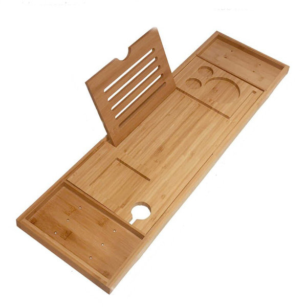 Decopatent® Luxe Badplank - Badrekje - Uitschuifbaar 75 tot 110 cm - Boekenhouder - Tablethouder - Bamboe Hout badplankje - Badrek - Decopatent® Luxe Badplank - Badrekje - Uitschuifbaar 75 tot 110 cm - Boekenhouder - Tablethouder - Bamboe Hout badplankje - Badrek -