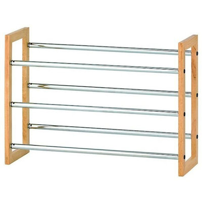 Kesper UITSCHUIFBAAR Schoenenrek met 3 niveaus voor 18 paar schoenen | Uitschuifbaar van: 63 tm 115 Cm. | Verstelbaar Schoenen Rek | Schoenenkast Past in elke Ruimte | Opbergsysteem Voor 18 Paar Schoenen | Afm. 63-115 x 22 x 46 Cm.