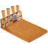 Kesper FSC® Houten Bamboe Kaasplank + 4 messen | Magnetische eenvoudig je messen ophangen aan deze kaasplank | 5-delige kaasplank set |Kaas Plank |  Afm 30 x 20 x 8 Cm.