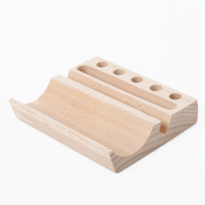 Decopatent Pennenbak / Visitekaarthouder - Tevens geschikt voor Tablet, Telefoon en het opbergen van een bril - bamboe hout pennenbakje / visitekaartjeshouder - bureau organizer - Decopatent®