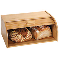 Kesper Broodtrommel met rolluik - FSC® Bamboe houten brooddoos met Schuifdeksel - Broodtrommel - Brood bewaren en vers houden