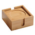 Kesper 6 Delige Vierkante Onderzetters Set - FSC® Bamboe - Incl Onderzetter Houder - Bamboo Hout - 6 Stuks onderzetters voor glazen