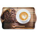Kesper Dienblad Rechthoekig - Met Print Koffie & Bonen - Design koffie/Thee dienblad - Dienblad met handvatten - Melamine - 48x30x3.5 Cm