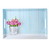 Kesper Dienblad Rechthoekig - Tulpen Print - Design koffie / Thee dienblad - Diep Dienblad met handvatten - Melamine - 50 x 35 x 4.5 Cm