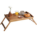 Kesper FSC® Acacia houten inklapbare bedtafel voor op bed met dienblad - Houten Bedtafelje - Laptoptafel - Ontbijt Bed - Bank dienblad