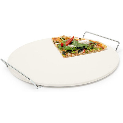 Kesper Grillmeister - Pizzasteen voor Bbq of Oven - Ø33 cm - Pizzasteen met handvat - Barbecue of in oven - Pizzaplaat - Pizza Stone Rond