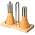 Kesper FSC® Pepermolen en zoutmolen Set - Inclusief Rvs houder - Materiaal Hout & Edelstaal - Peper en zout molen stel - 2 in 1