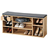 Kesper Schoenenbank - 10 paar schoenen met Zitkussen & Opbergvakken + Opberglade - Open Schoenenkast - FSC® hout - Afm 101 x 29 x 48