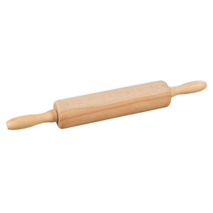 Kesper Deegroller rolstok met handvat - FSC® Beukenhout antikleef Hout - 44x6x6 Cm - Deegrolstok draaiende roller - Rolgedeelte 25xØ6.3