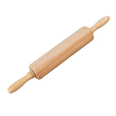 Kesper Deegroller rolstok met handvat - FSC® Beukenhout antikleef Hout - 44x6x6 Cm - Deegrolstok draaiende roller - Rolgedeelte 25xØ6.3